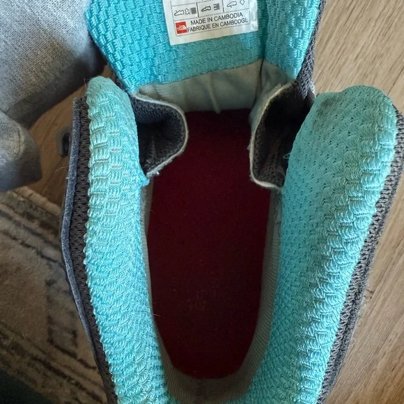 The North Face Women's Hedgehog Fastpack Mid GTX hiking boots Teal and Greyhound - Picture 6 of 6